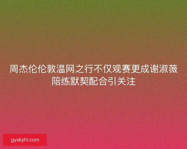 周杰伦伦敦温网之行不仅观赛更成谢淑薇陪练默契配合引关注 周杰伦伦敦温网之行不仅观赛更成谢淑薇陪练默契配合引关注